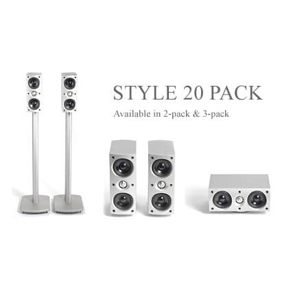 Angstrom Style 20 — silver aluminum lifestyle loudspeakers